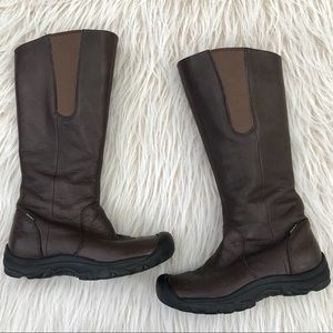 Keen Silverton tall leather boots brown insulated